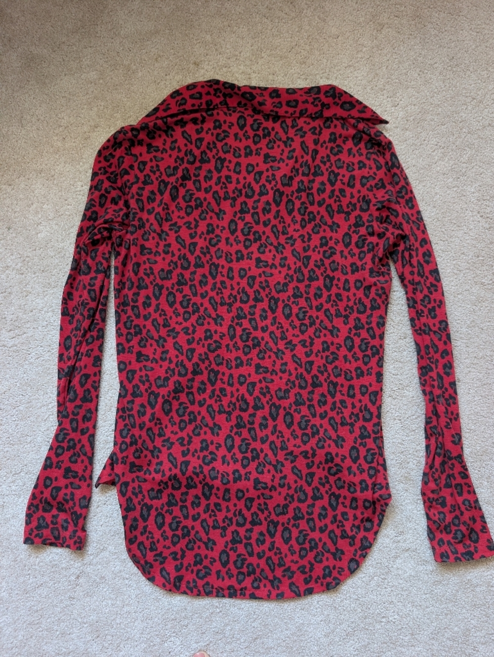 Red Leopard Button Up - Picture 3 of 3